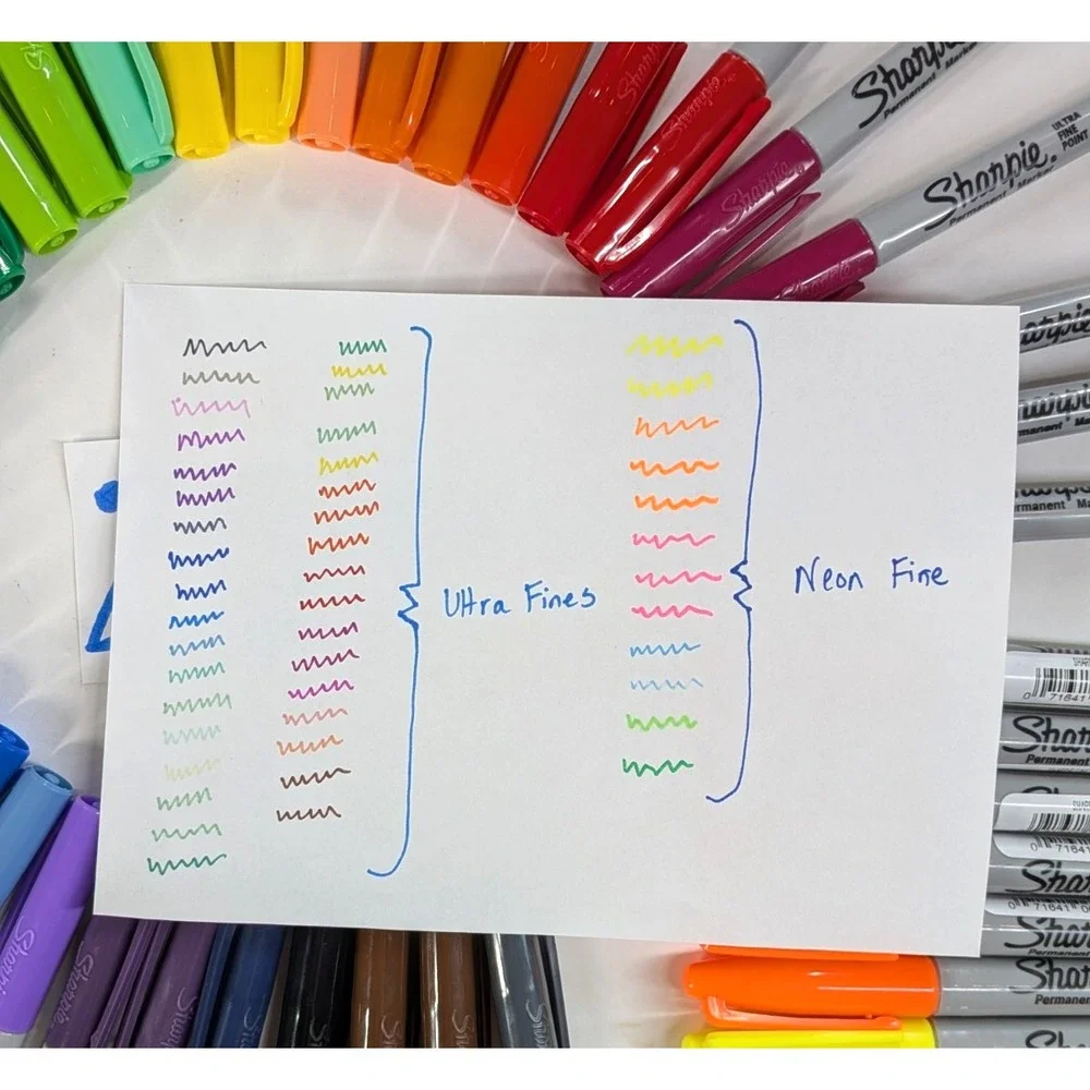 HUGE TESTED SHARPIE LOT🌈Permanent Marker Ultra&Fine Point Metallics Neon Pastel